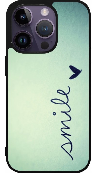 Coque iPhone 15 Pro - Silicone rigide noir Smile