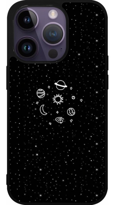 Coque iPhone 15 Pro - Silicone rigide noir Space Doodle