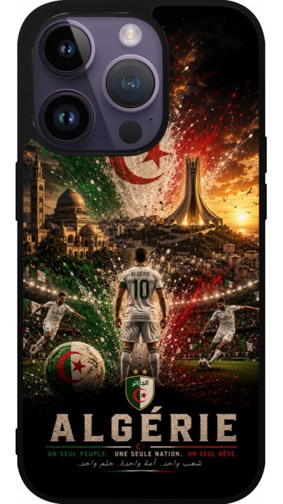 iPhone 15 Pro Case Hülle - Silikon schwarz Fussball Algerien splash 2026