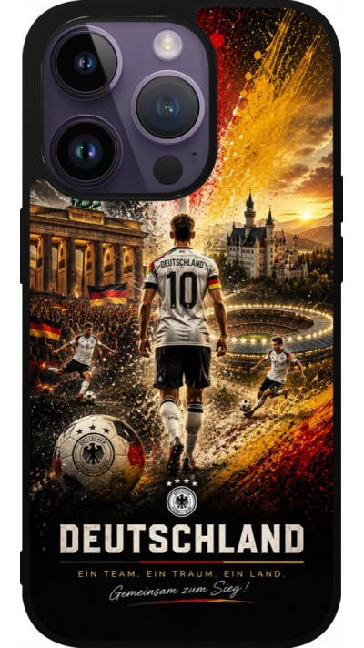 iPhone 15 Pro Case Hülle - Silikon schwarz Fussball Deutschland splash 2026
