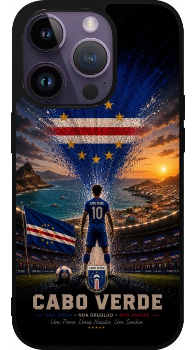 iPhone 15 Pro Case Hülle - Silikon schwarz Fussball Kap Verde splash 2026