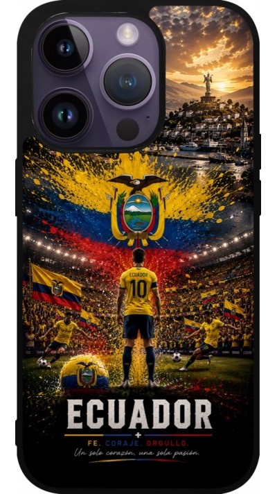 iPhone 15 Pro Case Hülle - Silikon schwarz Fussball Ecuador splash 2026
