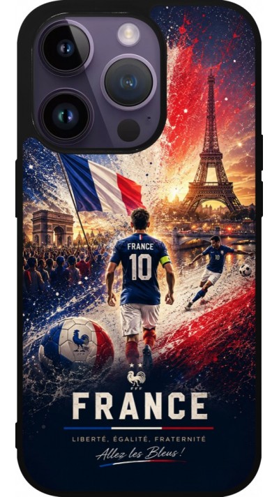 iPhone 15 Pro Case Hülle - Silikon schwarz Fussball Frankreich splash 2026