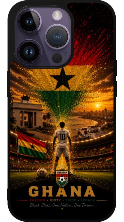 iPhone 15 Pro Case Hülle - Silikon schwarz Fussball Ghana splash 2026