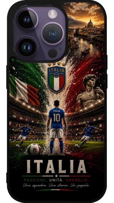 iPhone 15 Pro Case Hülle - Silikon schwarz Fussball Italien splash 2026