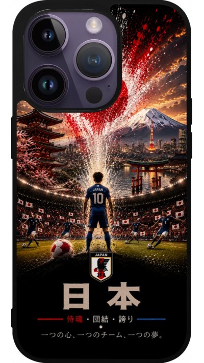 iPhone 15 Pro Case Hülle - Silikon schwarz Fussball Japan splash 2026