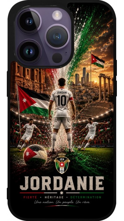iPhone 15 Pro Case Hülle - Silikon schwarz Fussball Jordanien splash 2026