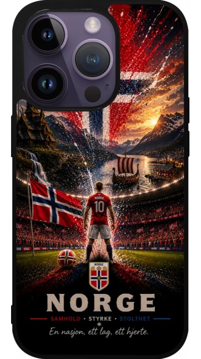 iPhone 15 Pro Case Hülle - Silikon schwarz Fussball Norwegen splash 2026