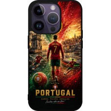 iPhone 15 Pro Case Hülle - Silikon schwarz Fussball Portugal splash 2026