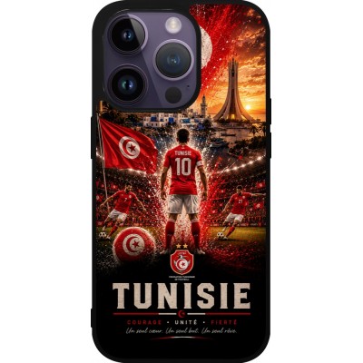 iPhone 15 Pro Case Hülle - Silikon schwarz Fussball Tunesien splash 2026