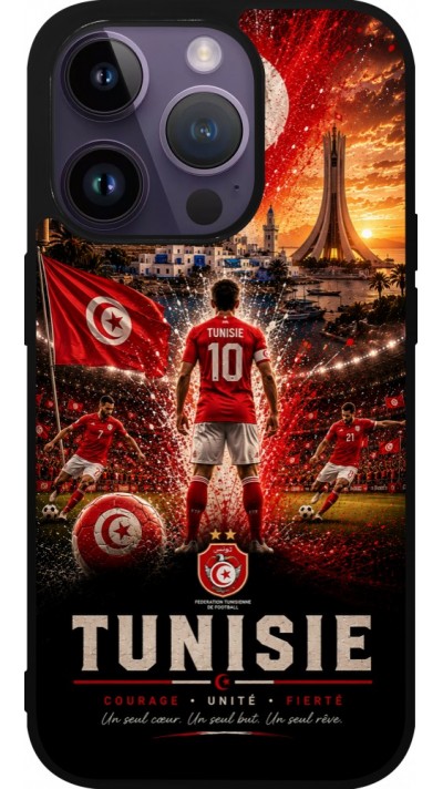 iPhone 15 Pro Case Hülle - Silikon schwarz Fussball Tunesien splash 2026