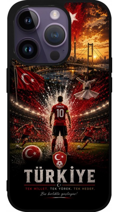 iPhone 15 Pro Case Hülle - Silikon schwarz Fussball Türkei splash 2026