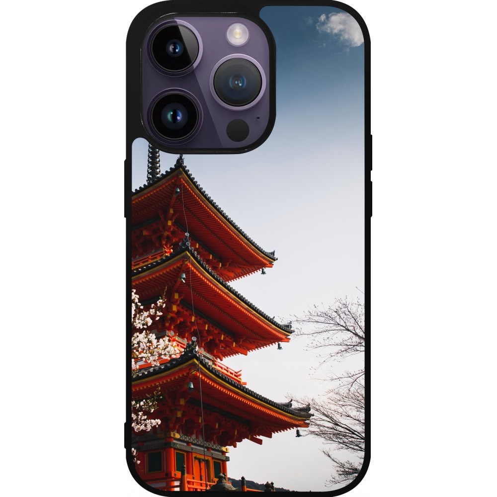 Coque iPhone 15 Pro - Silicone rigide noir Spring 23 Japan