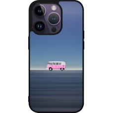 Coque iPhone 15 Pro - Silicone rigide noir Spring 23 pink bus