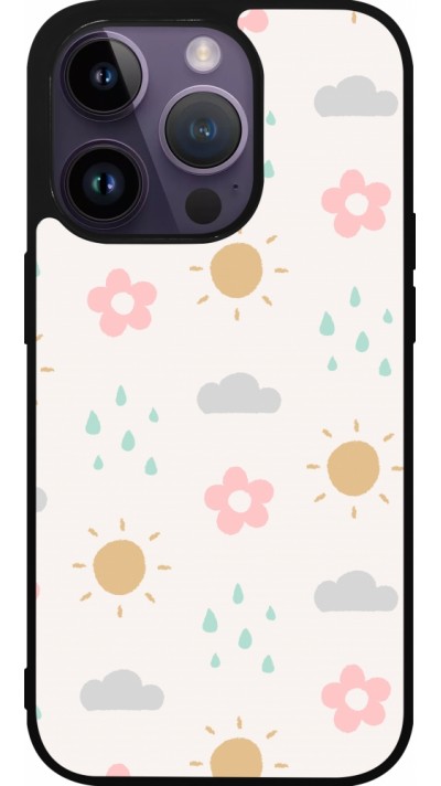 Coque iPhone 15 Pro - Silicone rigide noir Spring 23 weather