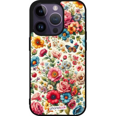 iPhone 15 Pro Case Hülle - Silikon schwarz Spring 25 fruehling bluetend