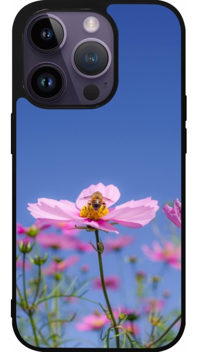 iPhone 15 Pro Case Hülle - Silikon schwarz Bee on a flower Spring 2026