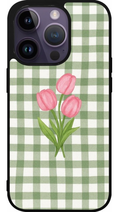 iPhone 15 Pro Case Hülle - Silikon schwarz Green vichy tulips Spring 2026