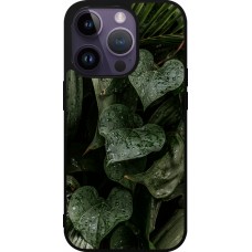 Coque iPhone 15 Pro - Silicone rigide noir Spring 23 fresh plants