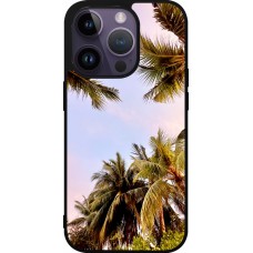 iPhone 15 Pro Case Hülle - Silikon schwarz Summer 2023 palm tree vibe
