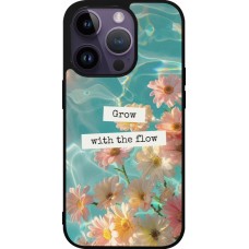 Coque iPhone 15 Pro - Silicone rigide noir Summer 2025 Grow with the flow