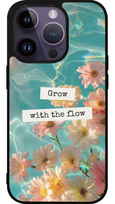 iPhone 15 Pro Case Hülle - Silikon schwarz Summer 2025 Grow with the flow