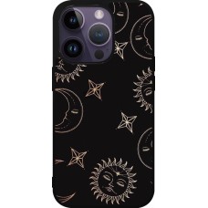 iPhone 15 Pro Case Hülle - Silikon schwarz Suns and Moons