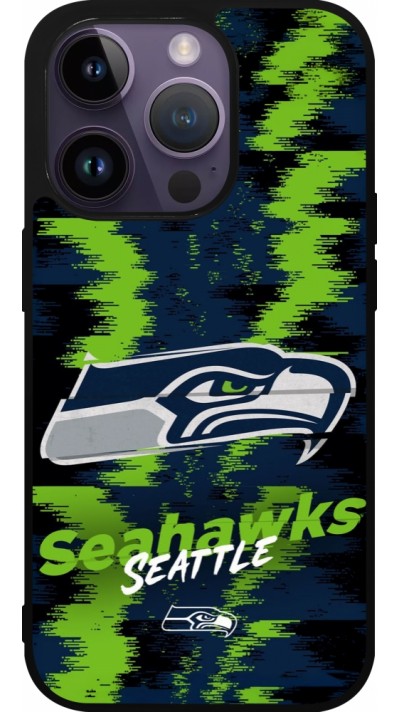 Coque iPhone 15 Pro - Silicone rigide noir Super Bowl 26 Seattle 2