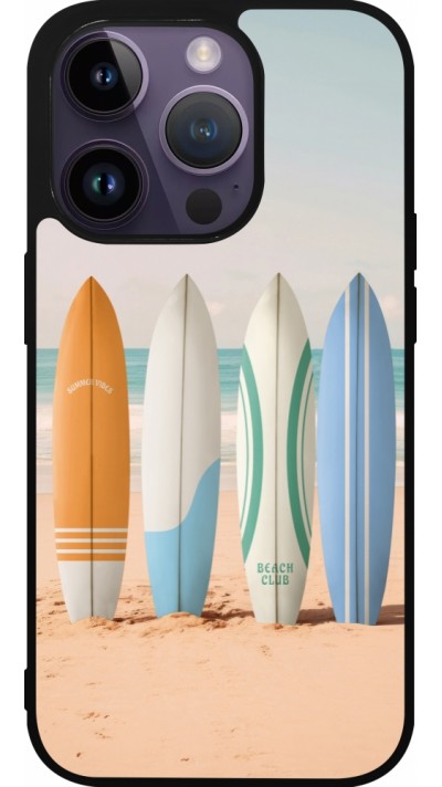 iPhone 15 Pro Case Hülle - Silikon schwarz Summer surfboard 2025