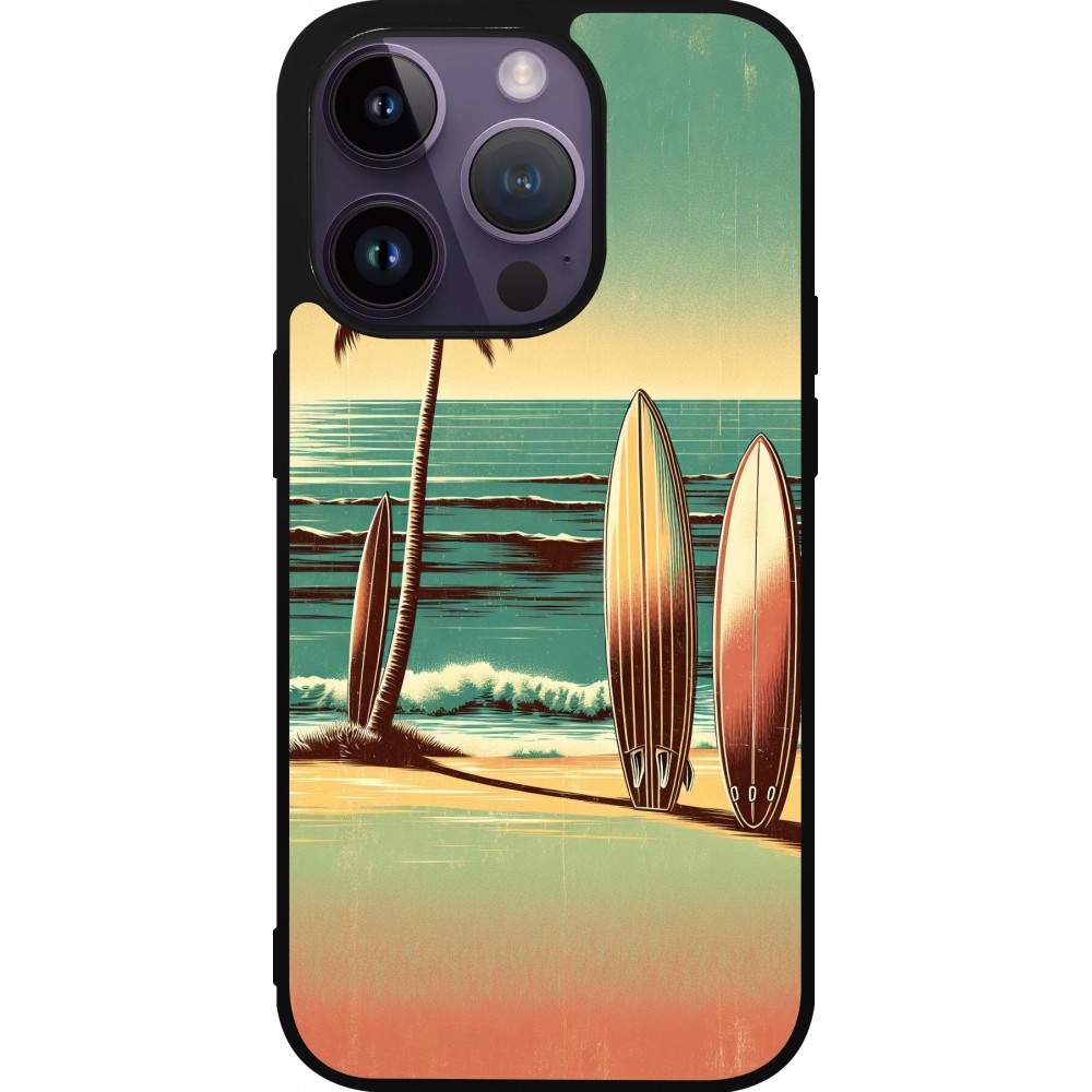 iPhone 15 Pro Case Hülle - Silikon schwarz Surf Paradise