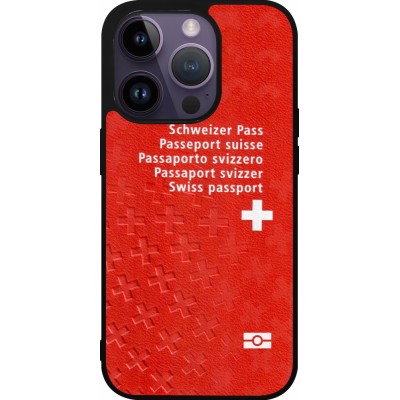 Coque iPhone 15 Pro - Silicone rigide noir Swiss Passport