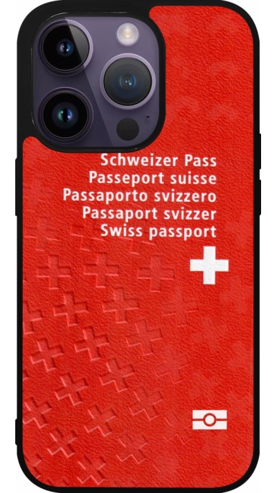 Coque iPhone 15 Pro - Silicone rigide noir Swiss Passport