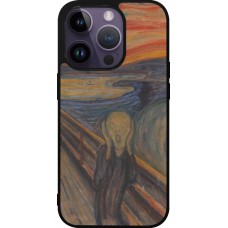 Coque iPhone 15 Pro - Silicone rigide noir Tableau art - Le Cri - Edvard Munch
