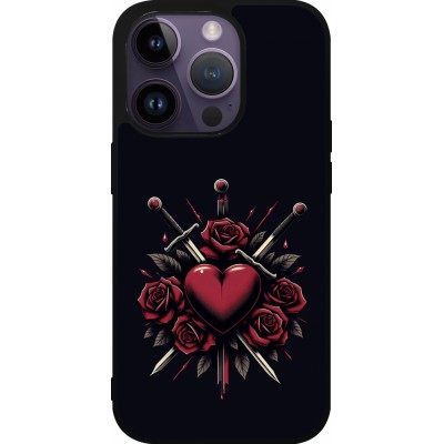 iPhone 15 Pro Case Hülle - Silikon schwarz Valentine 2024 gothic love