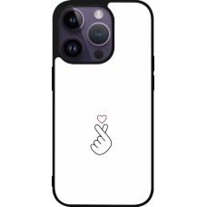Coque iPhone 15 Pro - Silicone rigide noir Valentine 2024 heart by Millennials