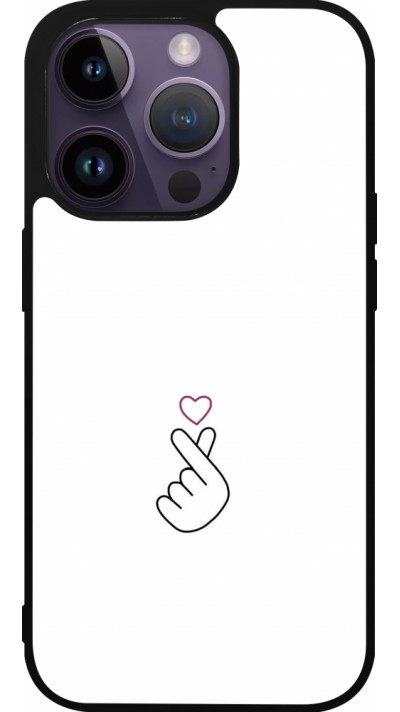 Coque iPhone 15 Pro - Silicone rigide noir Valentine 2024 heart by Millennials