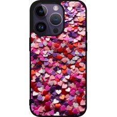 Coque iPhone 15 Pro - Silicone rigide noir Valentine 2025 Confetti