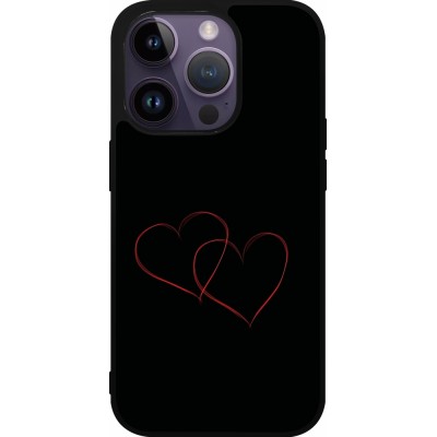 iPhone 15 Pro Case Hülle - Silikon schwarz Valentine 2023 attached heart