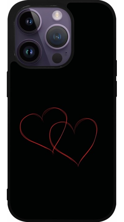iPhone 15 Pro Case Hülle - Silikon schwarz Valentine 2023 attached heart