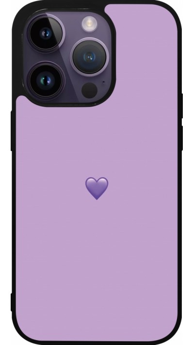 Coque iPhone 15 Pro - Silicone rigide noir Valentine 2023 purpule single heart