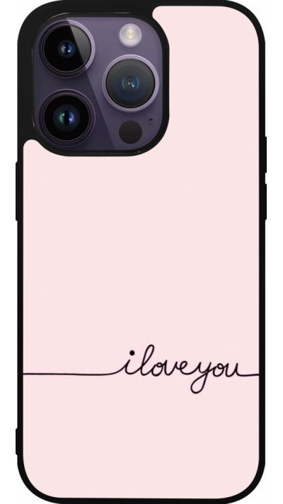 iPhone 15 Pro Case Hülle - Silikon schwarz Valentine 2023 i love you writing
