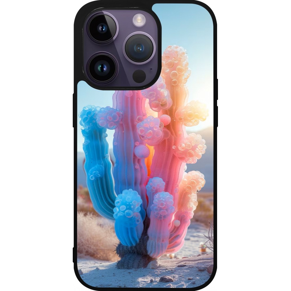 iPhone 15 Pro Case Hülle - Silikon schwarz Artificial vegetation 2025