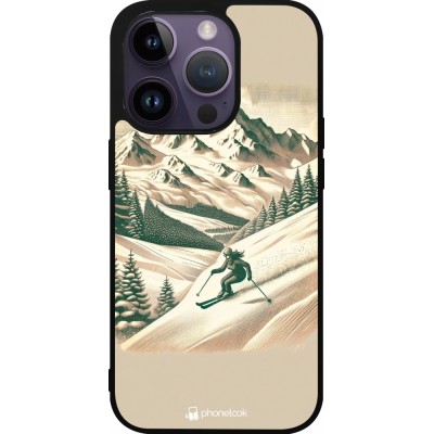 iPhone 15 Pro Case Hülle - Silikon schwarz Vintage Skiberg