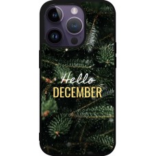 iPhone 15 Pro Case Hülle - Silikon schwarz Winter 25 Winter hello december