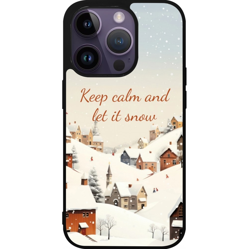 iPhone 15 Pro Case Hülle - Silikon schwarz Winter 25 Winter Keep calm and let it snow