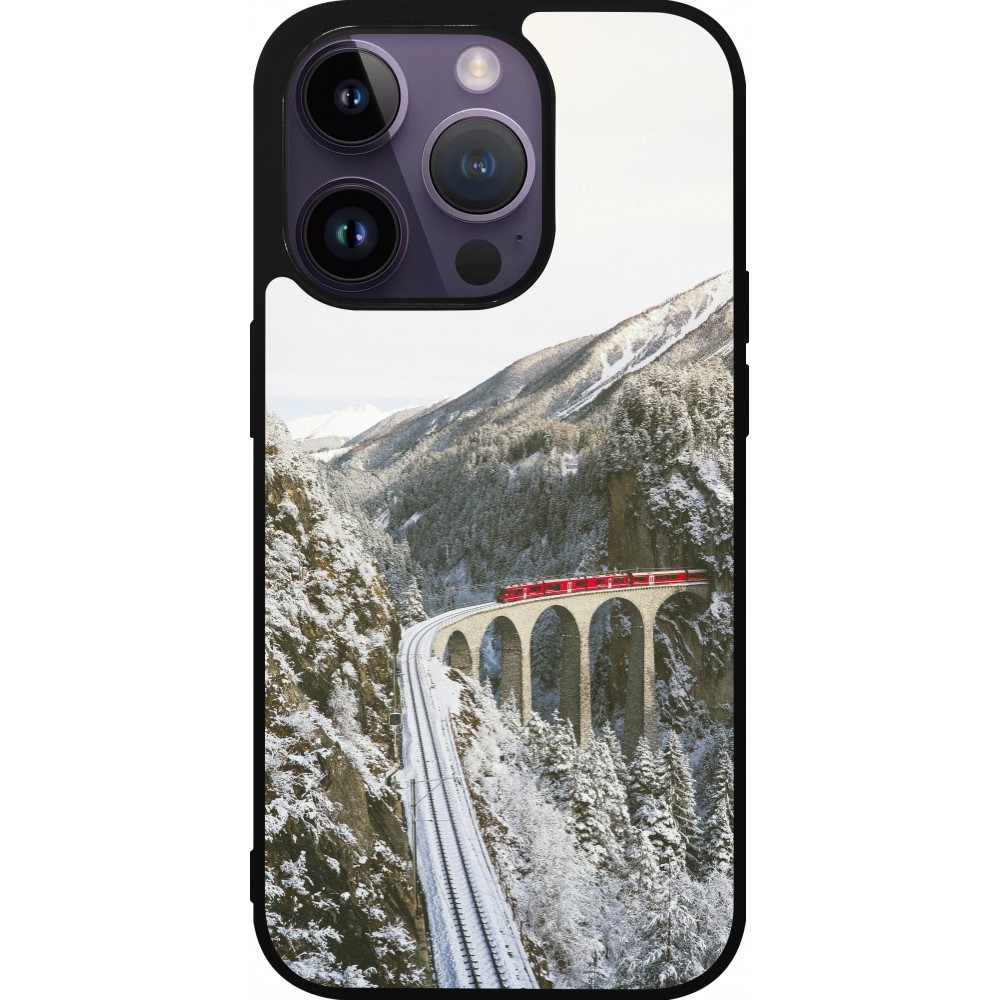 iPhone 15 Pro Case Hülle - Silikon schwarz Winter 25 Winter polar express