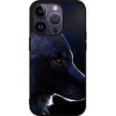 Coque iPhone 15 Pro - Silicone rigide noir Wolf Shape