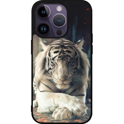 Coque iPhone 15 Pro - Silicone rigide noir Zen Tiger