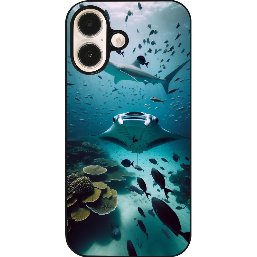 Coque iPhone 16 - Manta Lagon Nettoyage