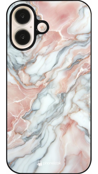 Coque iPhone 16 - Marbre Rose Lumineux